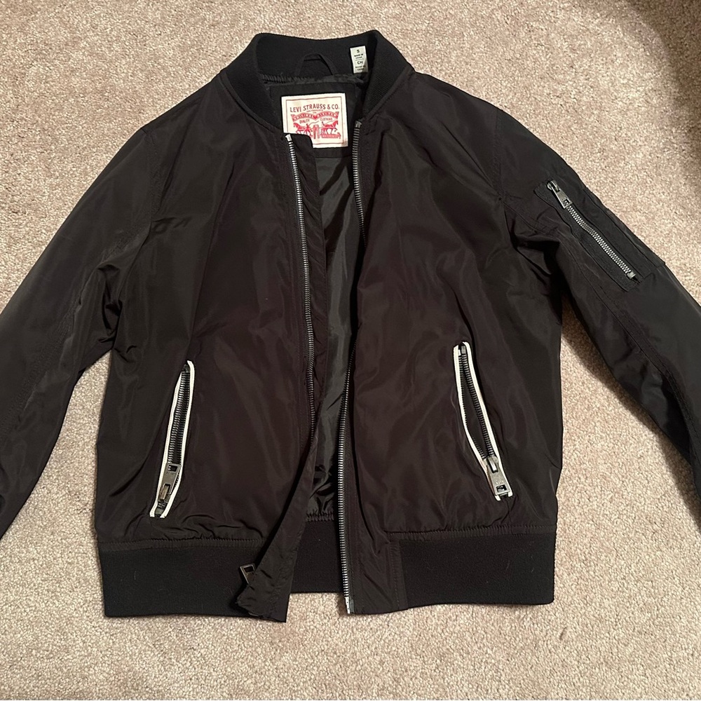 Levi's Black Bomber Jacket with Silver Accents